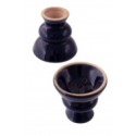 Cazoletas ceramica con tapa Negras 6,5 x 6     En Caja de 12
