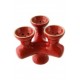 Caja 3 Cazoletas ceramica triples Rojas 11 x 13 x 11