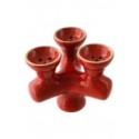 Caja 3 Cazoletas ceramica triples Rojas 11 x 13 x 11