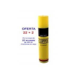 clipper Caja 24 Bombonas Gas Clipper de 300 Ml