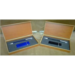 juego boli + encendedor en caja de madera