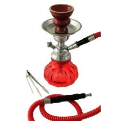 Narguila-Shisha (Pipa de Agua) Roja 24 x 11 - 1 boquilla