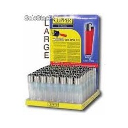 clipper caja 48 encendedores clipper large translucido transparente