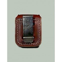 zippo funda cuero broche y clip marron