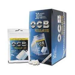ocb caja de 30  bolsas 100 filtros 8 m/m REGULAR
