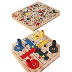 juego parchis y oca en madera 29 x 29 x 1,5