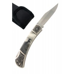 navaja cachas caballo con funda nylon 19 cm abierta