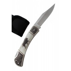 navaja cachas toro con funda nylon 19 cm abierta