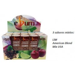 eburn caja 15 frascos liquido 10ml.-12mg nicotina con 3 sabores de tabaco 5 fcos. x sabor