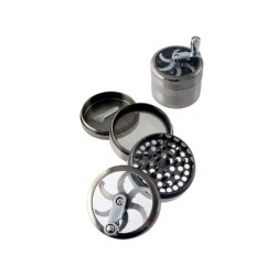 grinders metal 4 partes con manivela tapa transparente 65 x 75