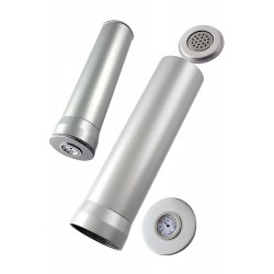 Humidor Silver Match metal plate con higrometro extensible