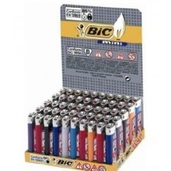 bic mini caja 50 encendedores piedra liso colores