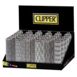 clipper micro piedra con funda metalica elegant geometric en expositor de 30