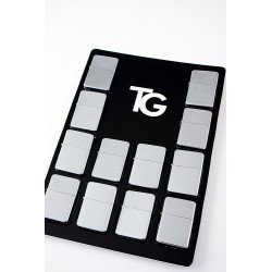 encendedor de gasolina expositor de 12 unidades cromo brillo