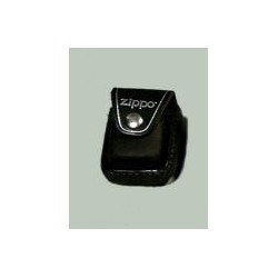 zippo funda cuero broche y clip negra