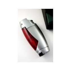 encendedor turbo cromado/rojo con estuche