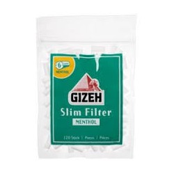 gizeh caja de 10 bolsas 120 filtros menthol   6 m/m