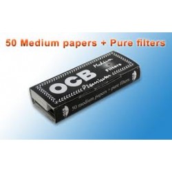 ocb negro premium 1 1/4 + Tips caja de 24 libritos