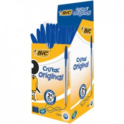 bic boligrafo cristal con capuchon azul