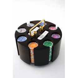 poker juego de 200 fichas de 11,5 grs, base redonda giratoria